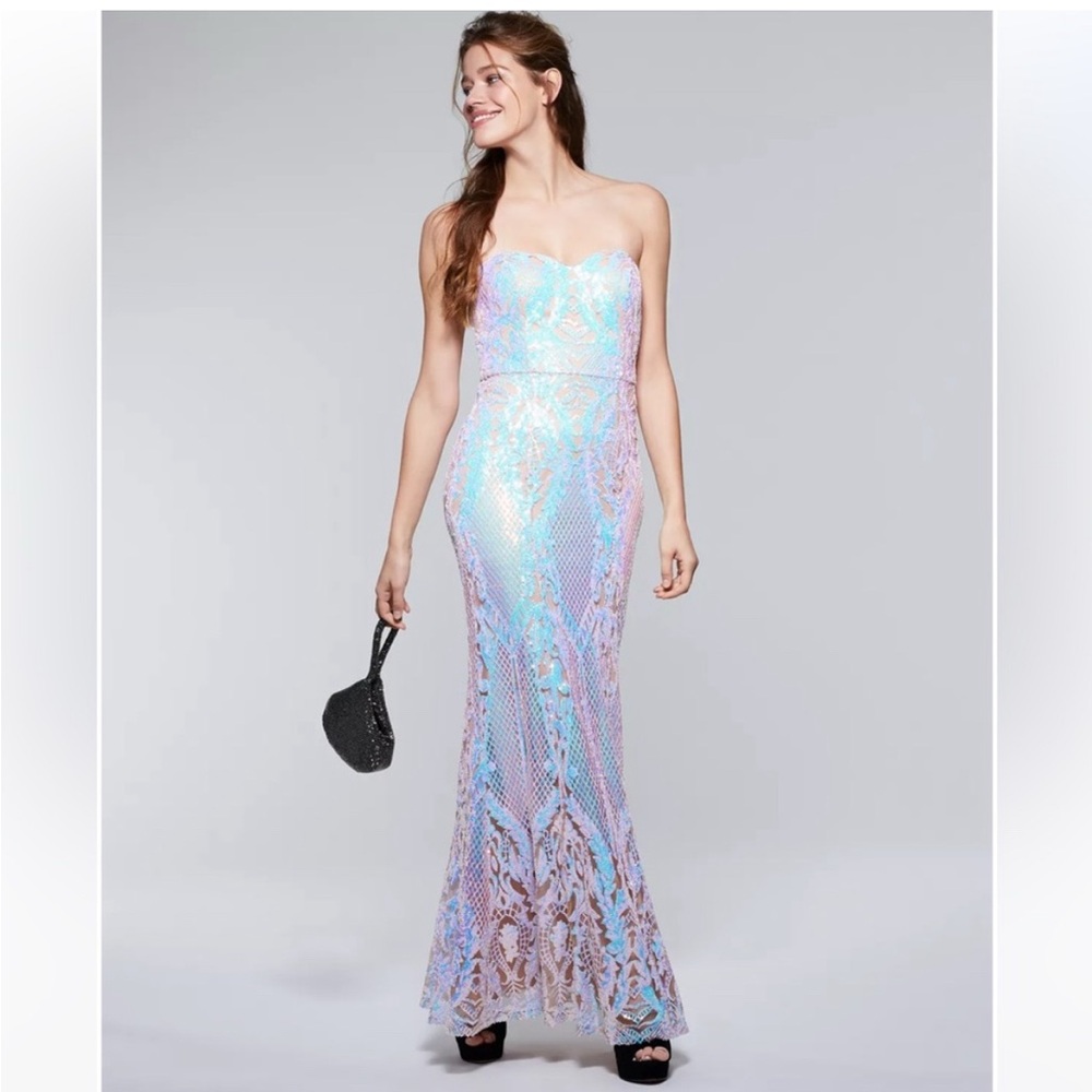 NWT Strapless Iridescent Dress- Prom Gown- Size 1